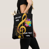 Fun Treble Clef muzieknoot. Bewerkbare tekst Tote Bag (Dichtbij)