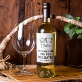 Fun & Trendy Black en White Won Battle Wine Label Wijn Etiket