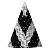 Fun Trendy Black White Stripes Stars  Feesthoedjes (Achterkant)