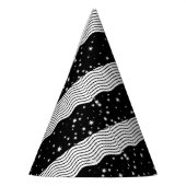 Fun Trendy Black White Stripes Stars  Feesthoedjes (Links)