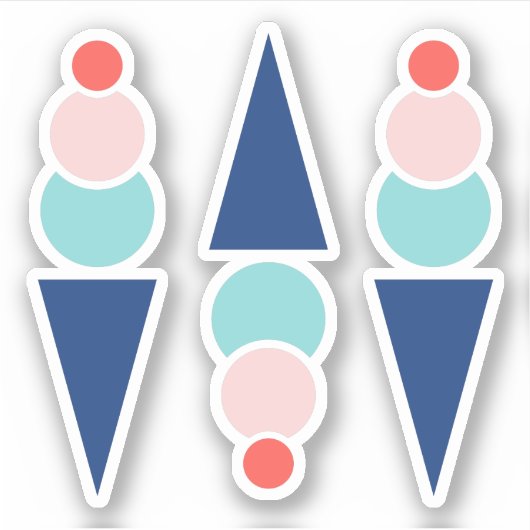 Fun Trendy Ice Cream Cone Stickers (Voorkant)