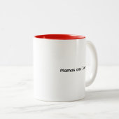 Fun Trendy Mamas and Coffee® Signature mug Tweekleurige Koffiemok (Voorkant rechts)