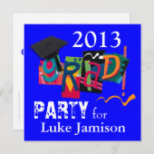 Fun Trendy Modern 2013 Afstudeerder Bowling Party  Kaart (Voorkant / Achterkant)