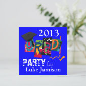 Fun Trendy Modern 2013 Afstudeerder Bowling Party  Kaart (Staand voorkant)