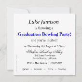Fun Trendy Modern 2013 Afstudeerder Bowling Party  Kaart (Achterkant)