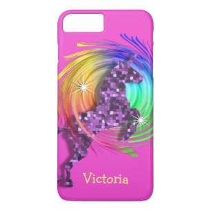 Fun Trendy Rainbow Unicorn Personalized iPhone 8/7 Plus Hoesje