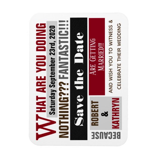 Fun & Trendy "Save the Date" Weddenschap Magneet (Verticaal)