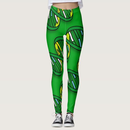 Fun Trendy Science DNA Abstract gepatterd  Leggings (Voorkant)