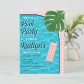 Fun & Trendy Summer Pool Party Elke Leeftijd Verja Kaart (Staand voorkant)