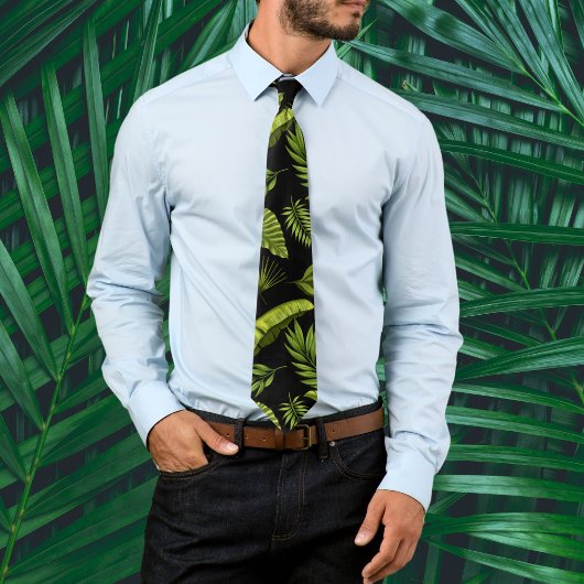 Fun Trendy Tropical Leaves Stropdas