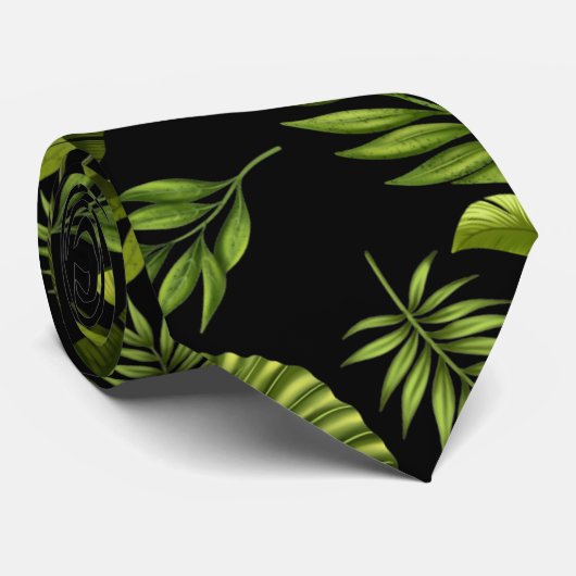 Fun Trendy Tropical Leaves Stropdas (Opgerold)