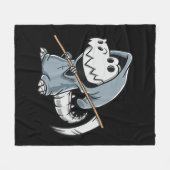 Fun TRex Skeleton Dino Grim Reaper Dinosaur Hallow Fleece Deken (Voorkant (Horizontaal))
