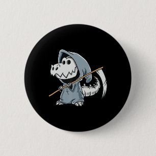 Fun TRex Skeleton Dino Grim Reaper Dinosaur Hallow Ronde Button 5,7 Cm