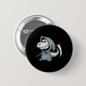 Fun TRex Skeleton Dino Grim Reaper Dinosaur Hallow Ronde Button 5,7 Cm (Voorkant /achterkant)