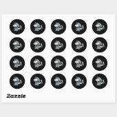 Fun TRex Skeleton Dino Grim Reaper Dinosaur Hallow Ronde Sticker (Vel)