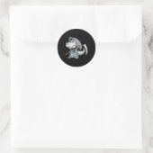 Fun TRex Skeleton Dino Grim Reaper Dinosaur Hallow Ronde Sticker (Tas)