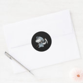 Fun TRex Skeleton Dino Grim Reaper Dinosaur Hallow Ronde Sticker (Envelop)