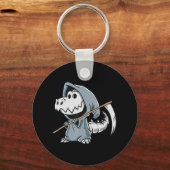 Fun TRex Skeleton Dino Grim Reaper Dinosaur Hallow Sleutelhanger (Voorkant)