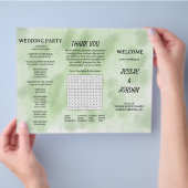 Fun Tri-Fold Wedding Programme Flyer (Hand)