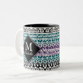 Fun Tribal Print Monogram Mok (Voorkant links)