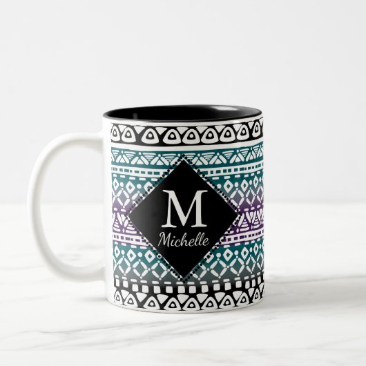 Fun Tribal Print Monogram Mok (Links)