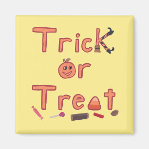 Fun Trick, Treat Broom Halloween Snoep Magneet