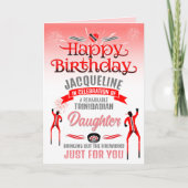 Fun TRINIDADIAN Daughter Red en Gray Birthday Kaart (Voorkant)