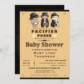 Fun Triplets Pacifier Posse Western Baby shower Kaart (Voorkant / Achterkant)