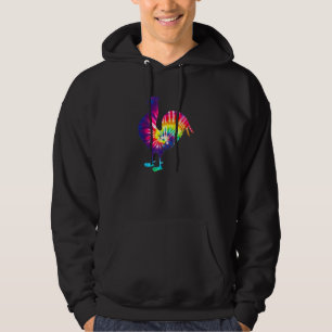 Fun Trippy Tie Dye Chicken for Hippy Farmer Hobby Hoodie