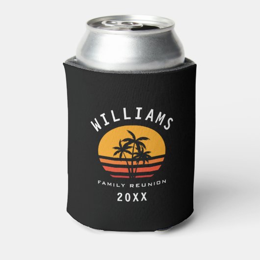 Fun Tropical Beach Family Reunion Summer Vacking Blikjeskoeler (Blikje Achterkant)