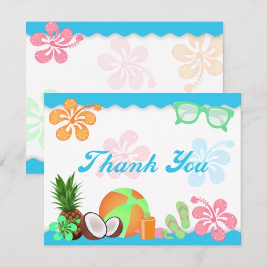 Fun Tropical Bedankt voor je notitiekaarten (Voorkant / Achterkant)