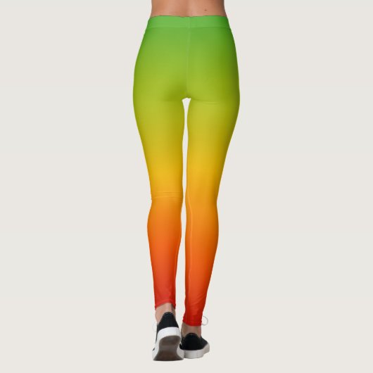 Fun Tropical Caribbean Red Yellow Green en naam Leggings (Achterkant)