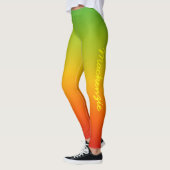 Fun Tropical Caribbean Red Yellow Green en naam Leggings (Links)