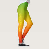 Fun Tropical Caribbean Red Yellow Green en naam Leggings (Rechts)