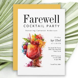 Fun Tropical Farewell Cocktail Party Kaart