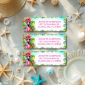 Fun Tropical Flamingo Afstuderen Retouradres Etiket