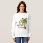 Fun Tropical Flamingo Kerstshirt Trui (Voorkant volledig)