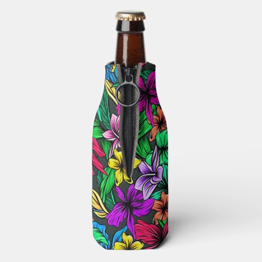 Fun Tropical Flowers Flesjeskoeler (Fles Achterkant)