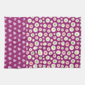 Fun Tropical Hibiscus Leaf Illustration Pattern Theedoek (Horizontaal)