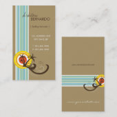 Fun Tropical Palm Trees Sunset Brown Beach Holiday Visitekaartje (Voorkant / Achterkant)