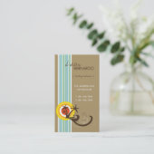 Fun Tropical Palm Trees Sunset Brown Beach Holiday Visitekaartje (Staand voorkant)