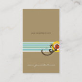 Fun Tropical Palm Trees Sunset Brown Beach Holiday Visitekaartje (Achterkant)