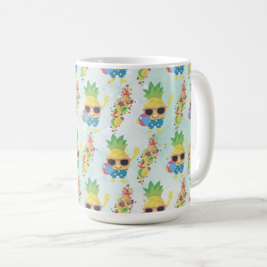 Fun Tropical Pattern  Koffiemok (Voorkant rechts)