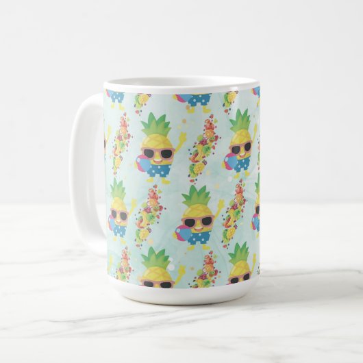 Fun Tropical Pattern Koffiemok (Voorkant links)