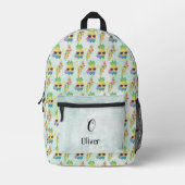 Fun Tropical Pattern with Custom Name & Monogram Bedrukte Rugzak (Voorkant)