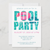 Fun Tropical Pool Party Kaart (Voorkant)