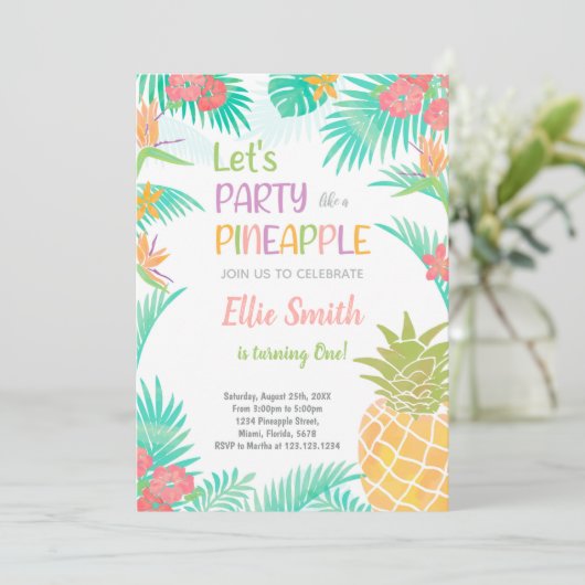 Fun Tropical Summer Party Kaart voor kinderen of v (Staand voorkant)