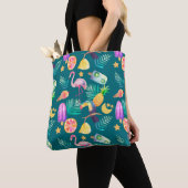 Fun Tropical Summer Pattern Tote Bag (Dichtbij)