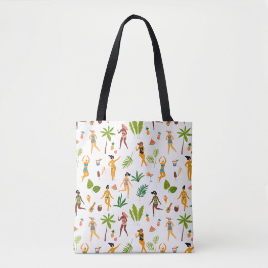 Fun Tropical Swimsuit Girls Tote Bag (Voorkant)