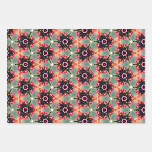 Fun Tropisch Geel en Roze Boho Aloha Inpakpapier Vel (Voorkant)